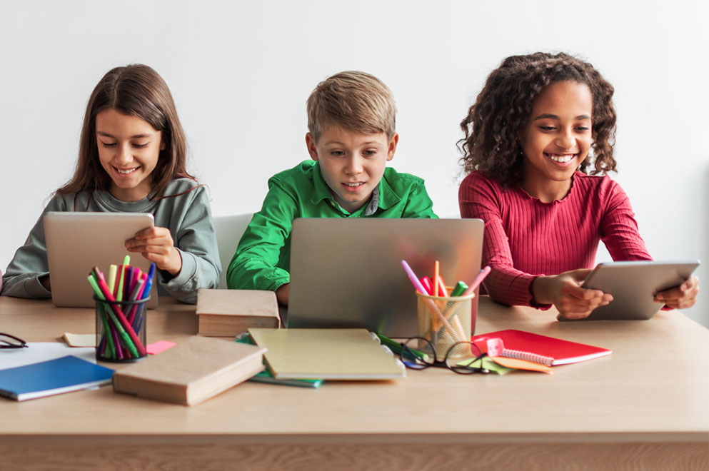 A group of students learning differently.