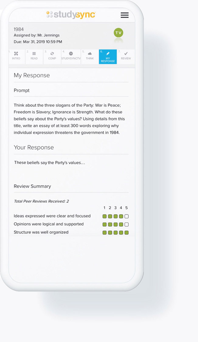 Example of a peer review.