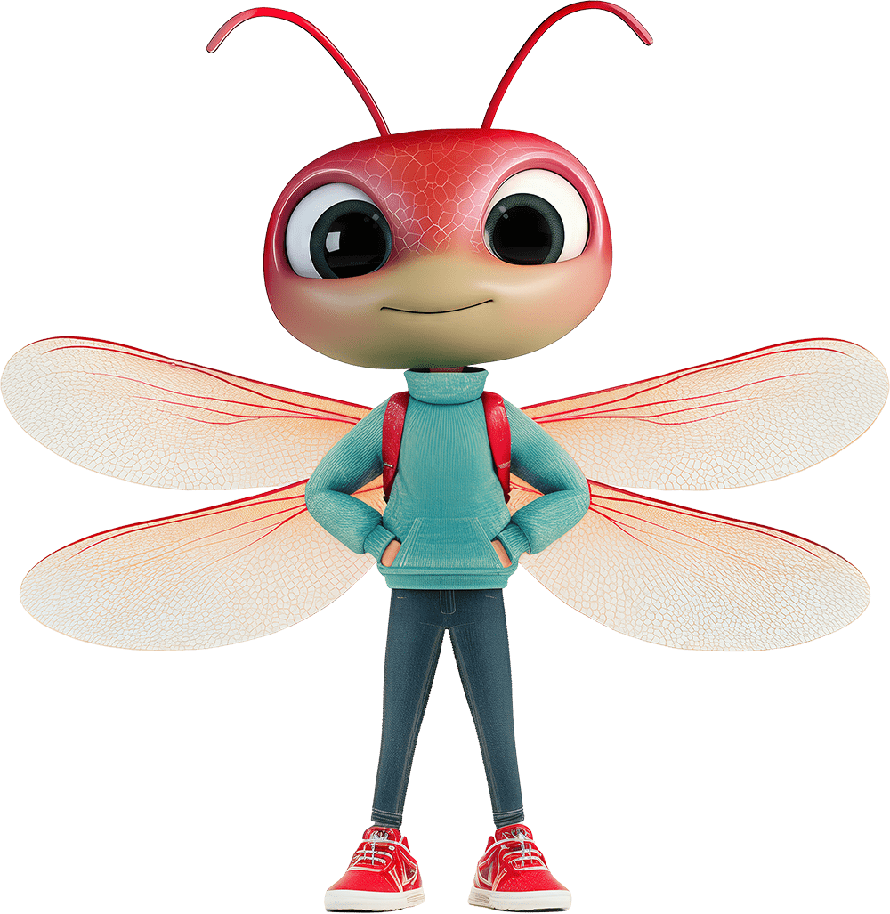 Dragonfly animated character.