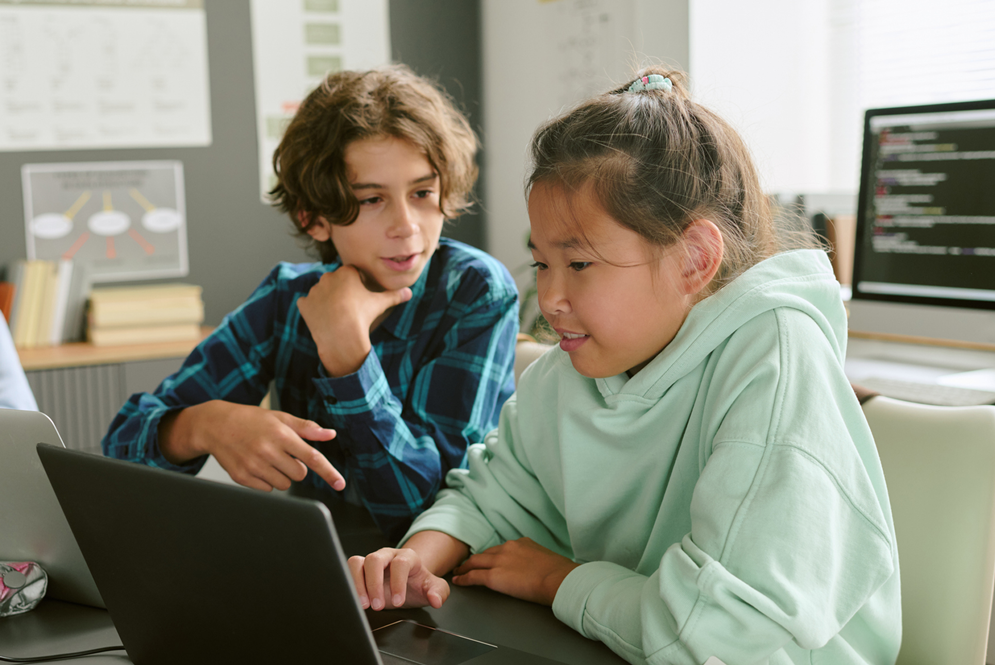 Student learning on a laptop.