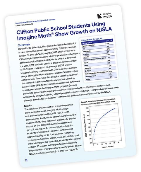 Cover page of an Imagine Math research paper