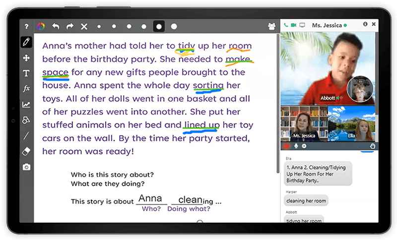Small group instruction session.
